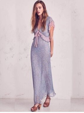 Loveshackfancy 40s 30s Slip Bias Vintage Floral Lillian Ruffle Maxi Midi Dress P
